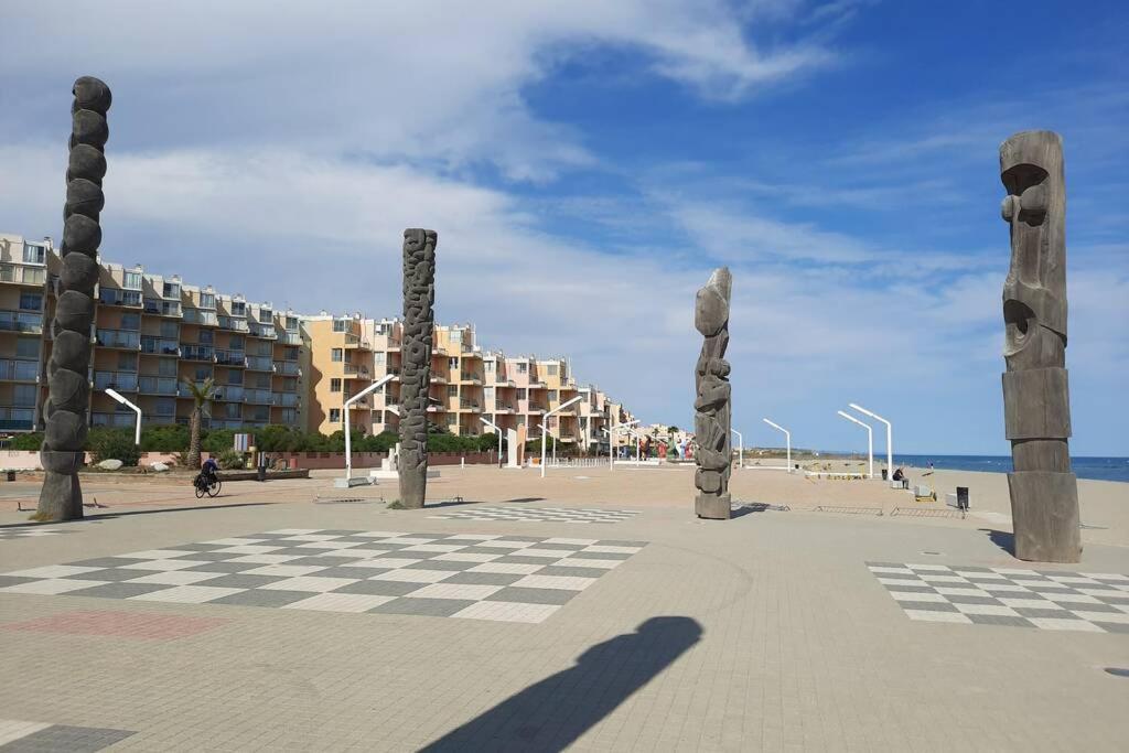 Appartement Vue Mer, Acces Direct Plage, Parking Privatif Ле-Баркарес Екстер'єр фото